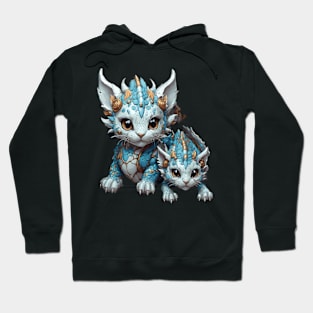 Dragon cat family in their flowery cave Hoodie